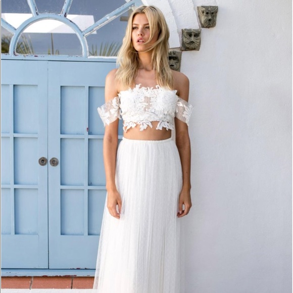 bridal crop top lace